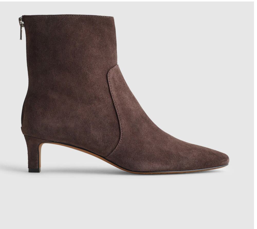 Madewell The Dimes Kitten-Heel Boots Brown Suede Size 8 NWOB Cloudlift Padding